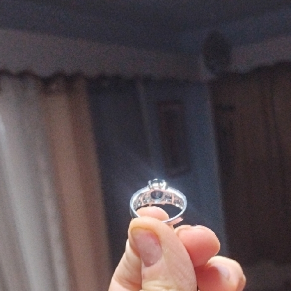 Elegant Gold Plated Topaz and Blue Tanzanite Gemstones Channel Ring - Picture 3 of 4